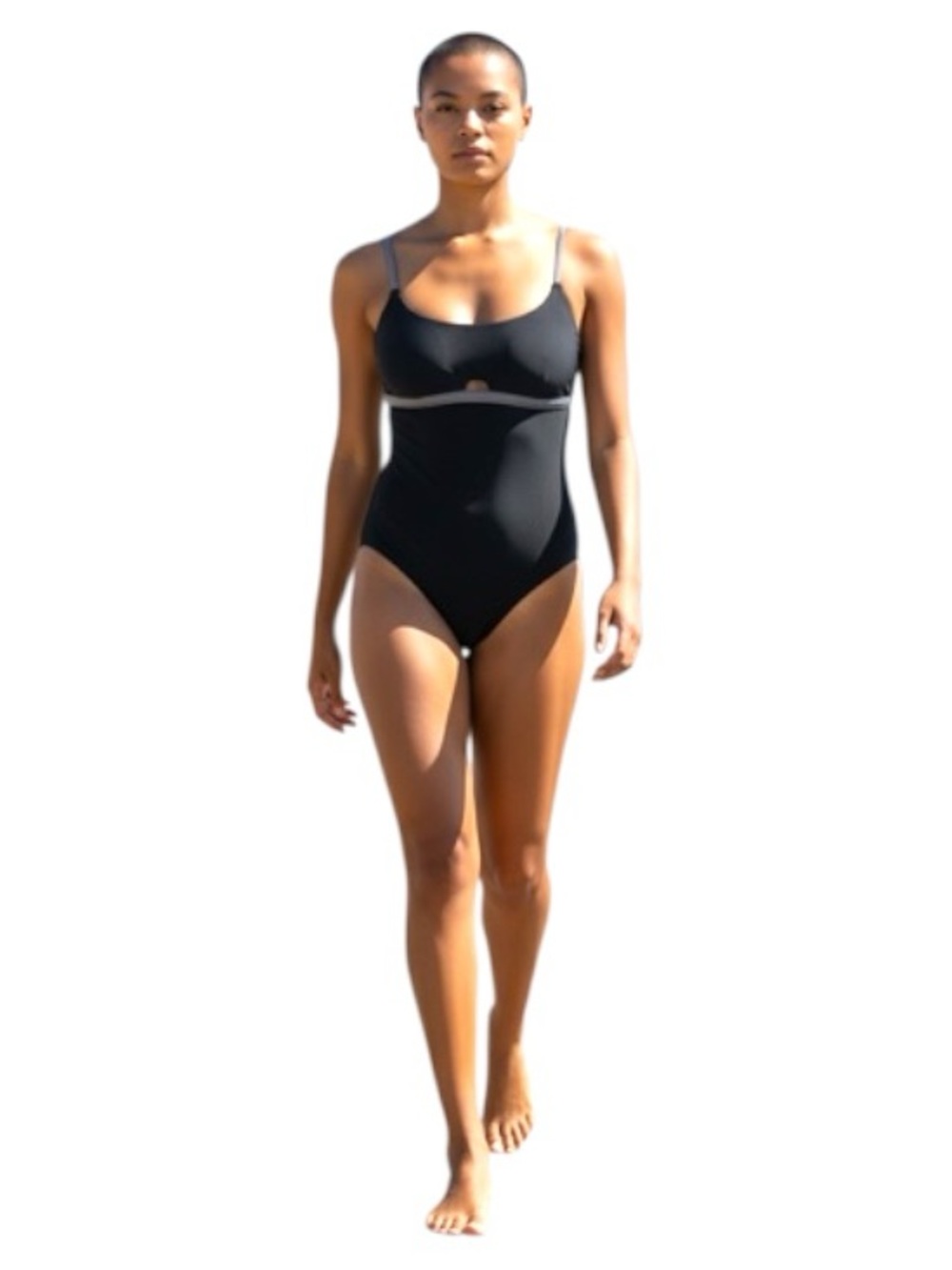 Speedo Cut out Swimsuit One Piece Sz L Black Racer back Lace Sports Beach Pool